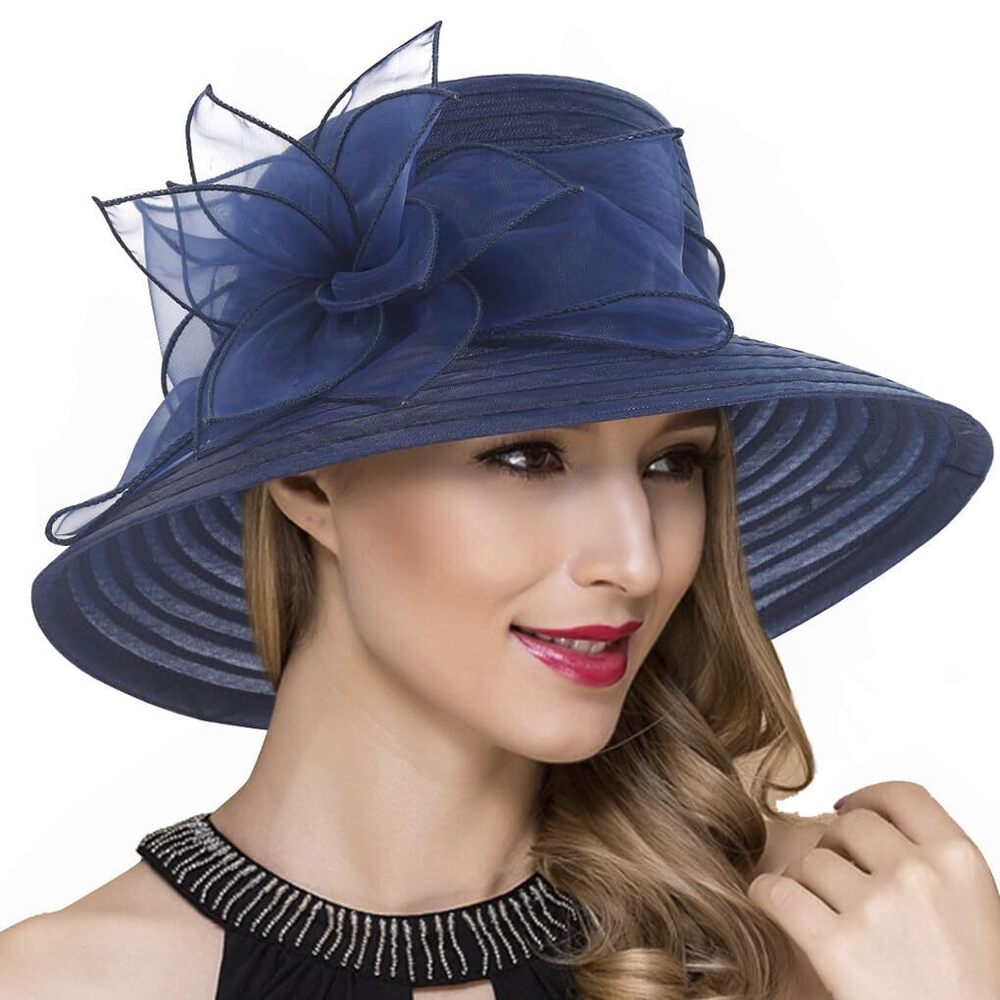 3684 Derby Church Dress Cloche Hat Fascinator Floral Tea Party Wedding